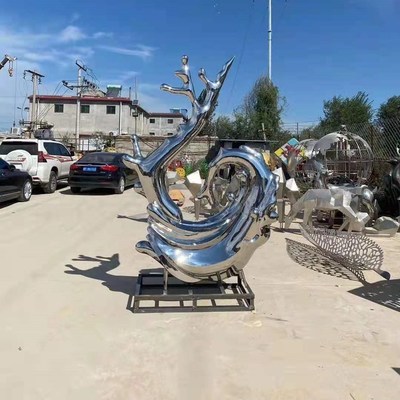 不銹鋼雕塑抽象設(shè)計(jì) 藝術(shù)創(chuàng)意景觀雕塑 澤業(yè)雕塑廠家 商場(chǎng)景觀雕塑